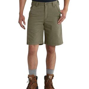 Carhartt Rugged Flex Relaxed Fit Canvas Work Shorts Burnt Olive Size 46